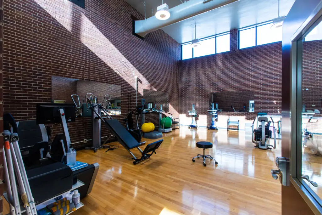 Post renovation of the Gottsche Rehab & Wellness Center completed by Groathouse Construction in Thermopolis, WY